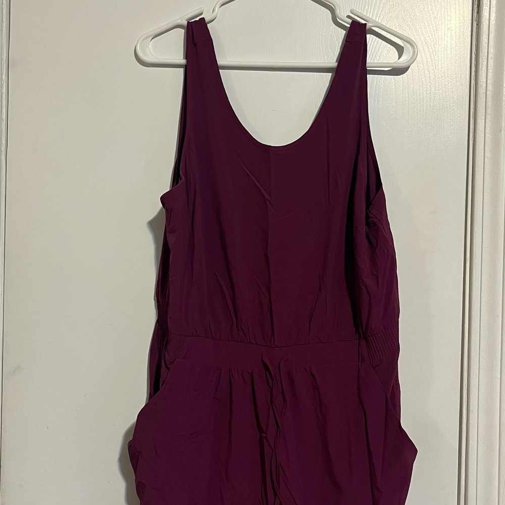 All in Motion Purple Jumpsuit with Scoop Neckline and Elastic Waist